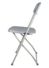 Chivari 100 Gray Plastic Folding Chair Bundle with 2 Heavy Duty Carts and Safety Straps CFPG-100GCRTS-KT