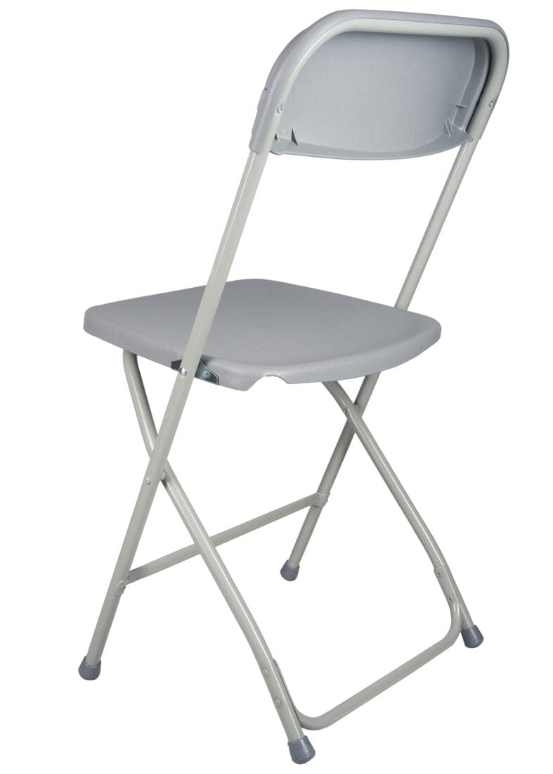 Chivari 100 Pack Gray Plastic Folding Chair and 10 96" (8 Foot) Rectangular Plywood Banquet Table CFPG-100PLY96-KT
