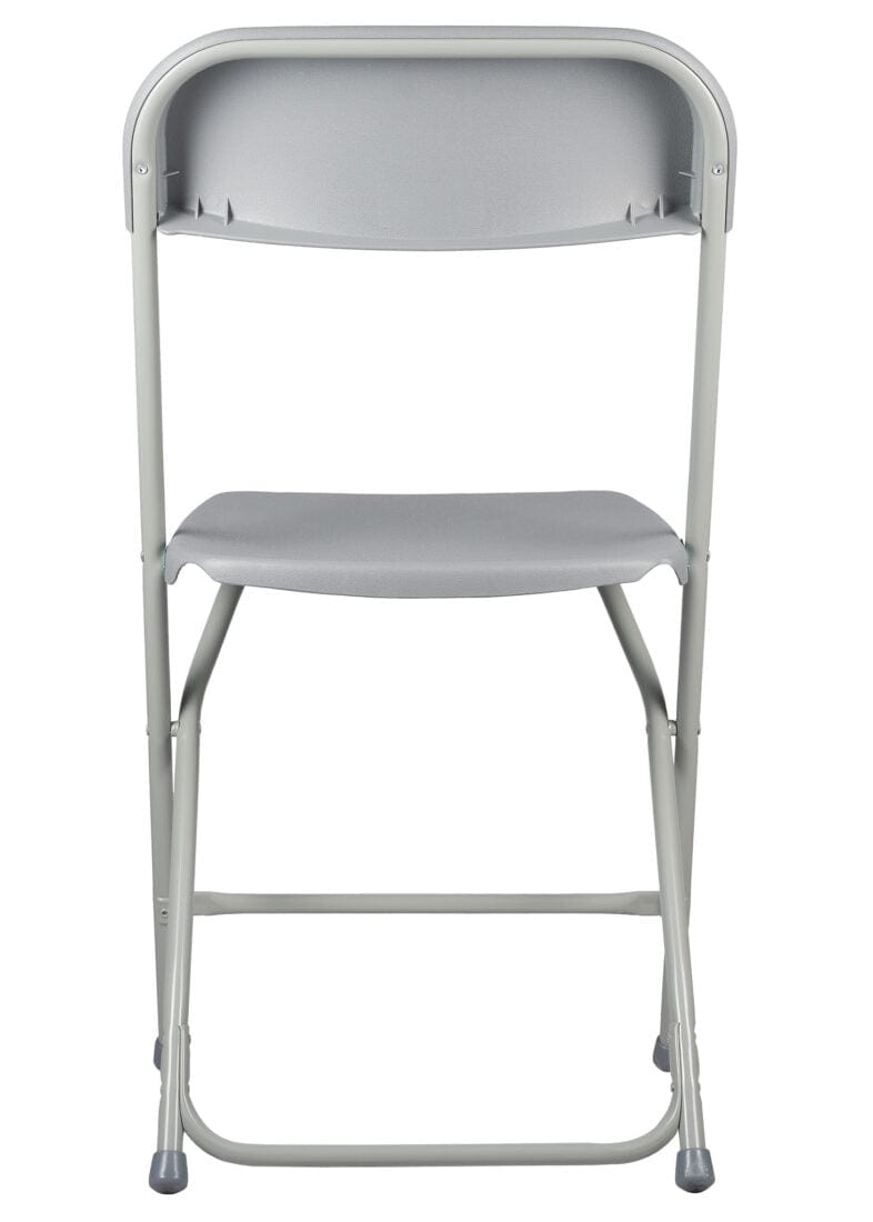 Chivari 100 Pack Gray Plastic Folding Chair and 12 60" (5 Foot) Round Plastic Folding Table CFPG-100PLS60-KT