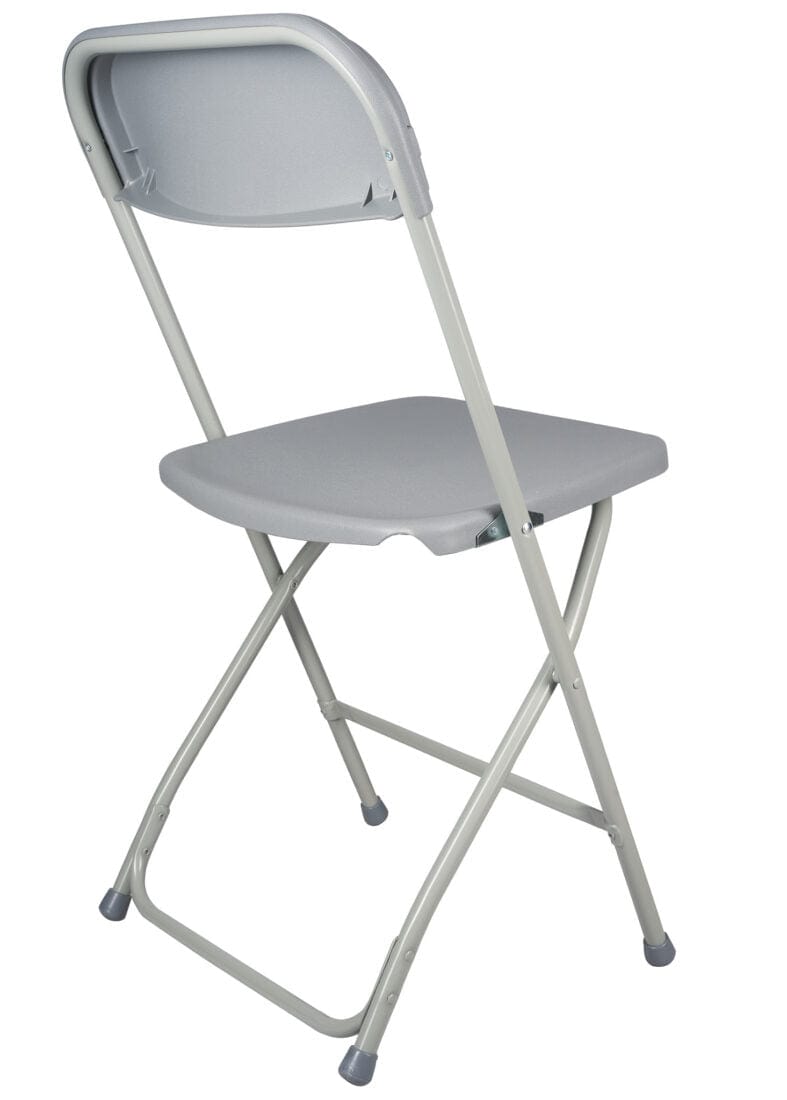 Chivari 100 Pack Gray Plastic Folding Chair and 12 60" (5 Foot) Round Plastic Folding Table CFPG-100PLS60-KT