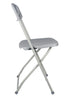 Chivari 100 Gray Plastic Folding Chair Bundle with 2 Heavy Duty Carts and Safety Straps CFPG-100GCRTS-KT