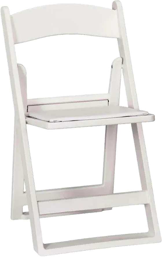 White Grass & Sand Series resin folding chair with U-shaped bottom support