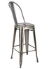Chivari GunMetal Gray Hi Gloss Tolix Style Metal Barstool with Back BTBMGU-AX-T