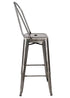Chivari GunMetal Gray Hi Gloss Tolix Style Metal Barstool with Back BTBMGU-AX-T