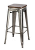 Chivari GunMetal Gray Hi Gloss Tolix Style Metal Stool BTMGU-AX-T