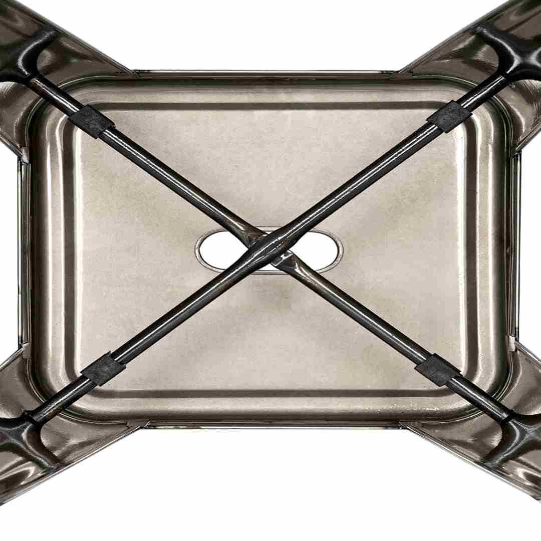 Chivari GunMetal Gray Hi Gloss Tolix Style Metal Stool BTMGU-AX-T