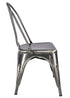 Chivari GunMetal Gray Hi Gloss Tolix Style Metal Chair CTMGU-AX-T
