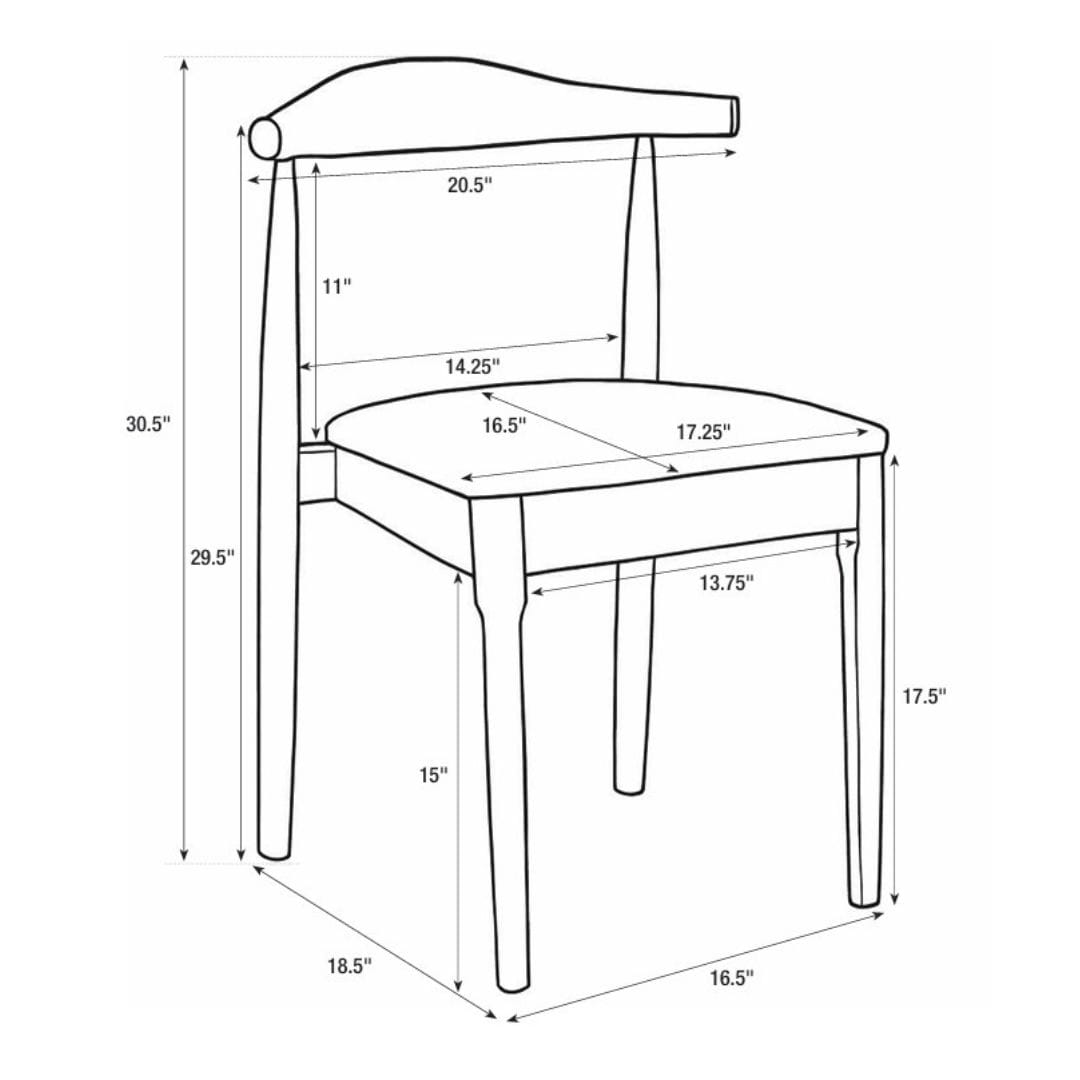 Chivari Black Wood Horn Chair with White Vinyl Cushion CHWBL-SHVWH-KT