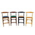 Chivari Black Horn Wood Bar Stool with Ivory Vinyl Cushion BHWB-SHVIV-KT