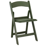 Hunter Green with Matching Vinyl Cushion WoodGrain™ Resin Folding Chair