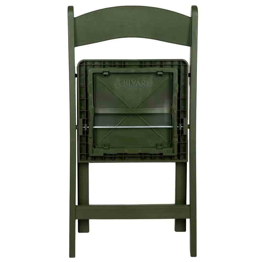 Chivari Hunter Green with Matching Seat Resin Steel Skeleton Folding Chair CFRHGB-ST-A