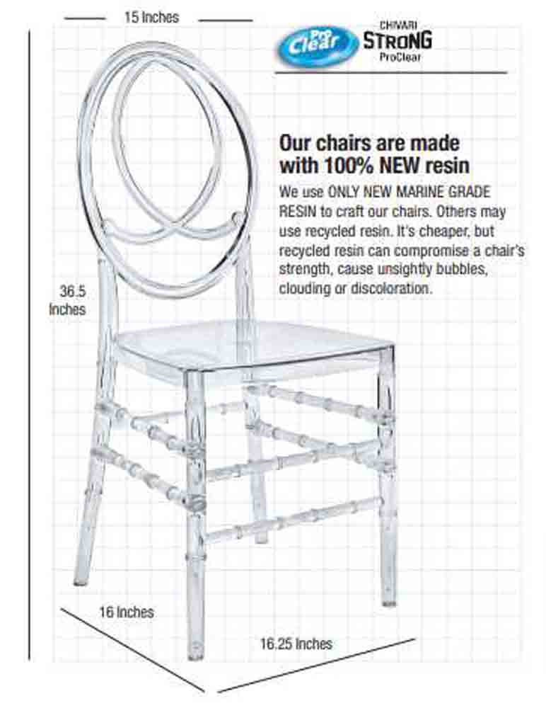 Chivari Clear Resin ProClear™ Infinity Chair - 4 Pack - Some Assembly Required CIRC-U-ZG-T-4
