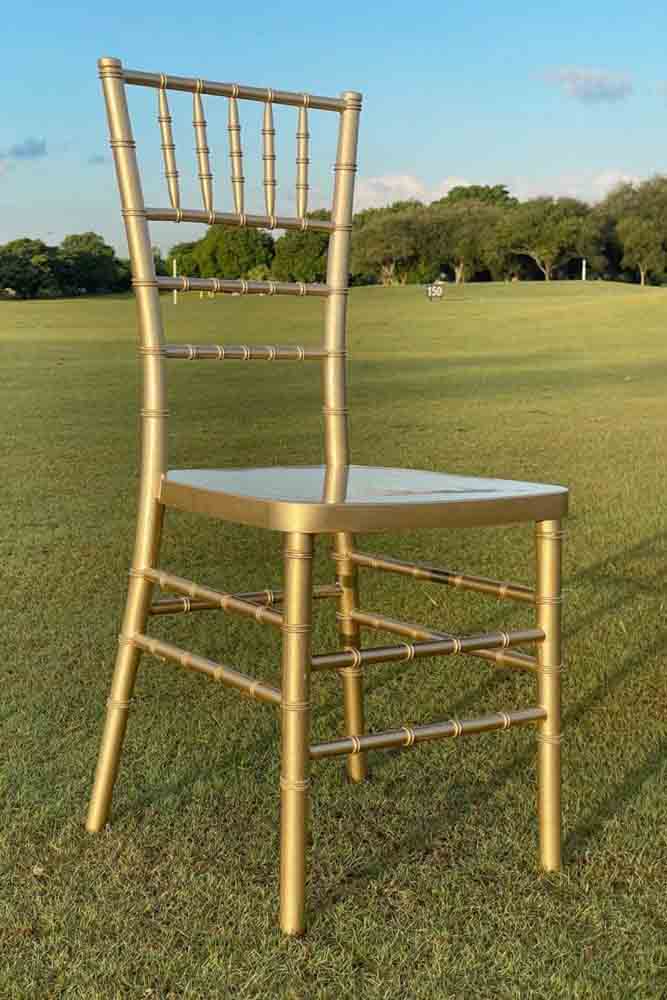 Chivari Sparkling Gold Champagne Resin Steel Skeleton™ Chiavari Chair CCRCHGSP-STEEL-AX-T