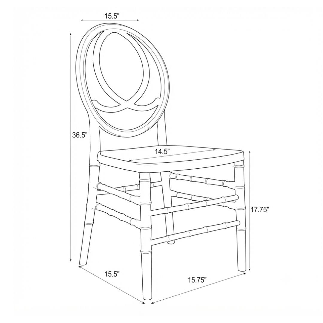 Chivari White ToughResin™ Infinity Chair - 4 Pack - Some Assembly Required CIRW-U-ZG-T-4