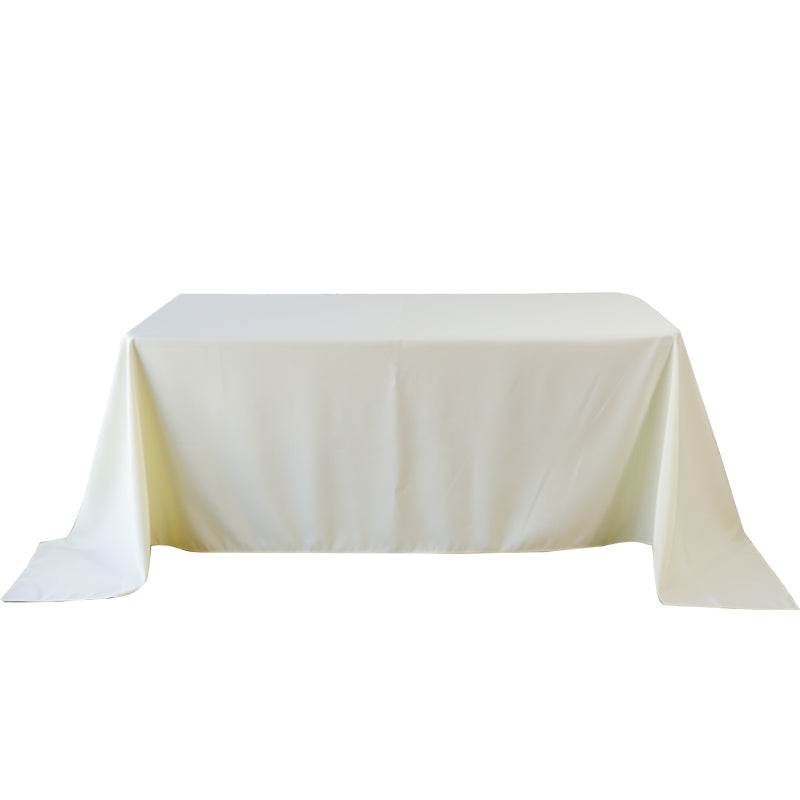 5-Pack Ivory Polyester Rectangle Tablecloth 190gsm 90" x 132"