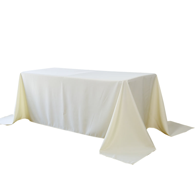 5-Pack Ivory Polyester Rectangle Tablecloth 190gsm 90" x 156"