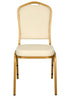 Chivari Ivory Vinyl Gold Frame Crown Back Banquet Chair CQCVI-ZF-T