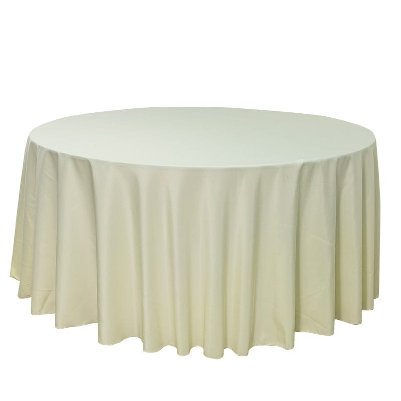 Chivari 5-Pack Ivory Round Polyester Tablecloth 190gsm 120" SX-TABLPOLY-120IN-IVR-5