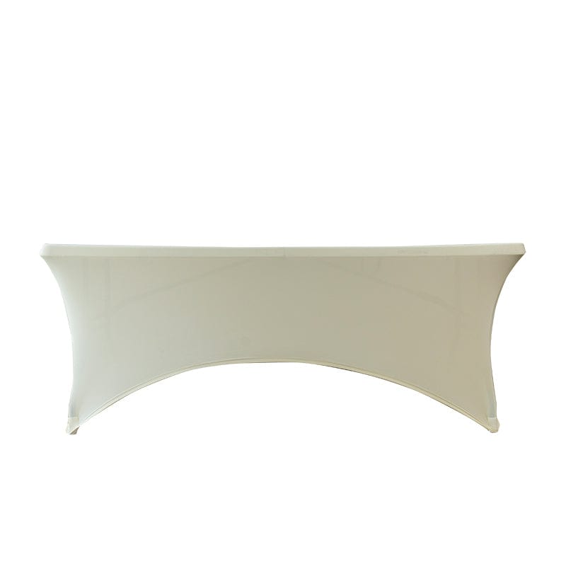 Chivari 5-Pack Ivory Spandex 250gsm 6 Foot Folding Table Cover SX-SPANXTB-6FT-IVR-5