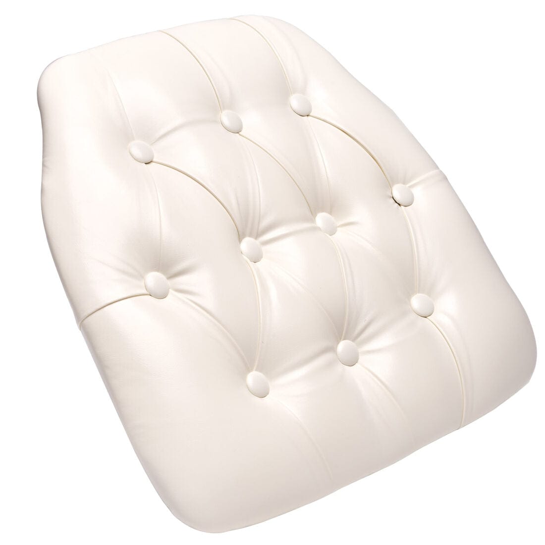 Chivari White 1.75" Thick Vinyl Tufted Panel Chiavari Chair Cushion CUSHPANVINTUFTWHI-AX-T