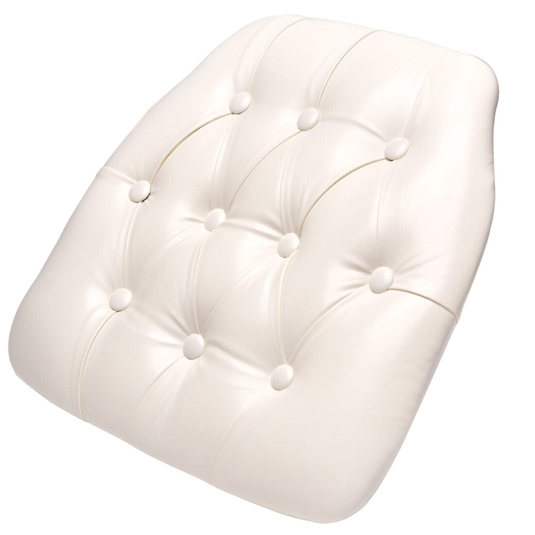 Chivari White 1.75" Thick Vinyl Tufted Panel Chiavari Chair Cushion CUSHPANVINTUFTWHI-AX-T