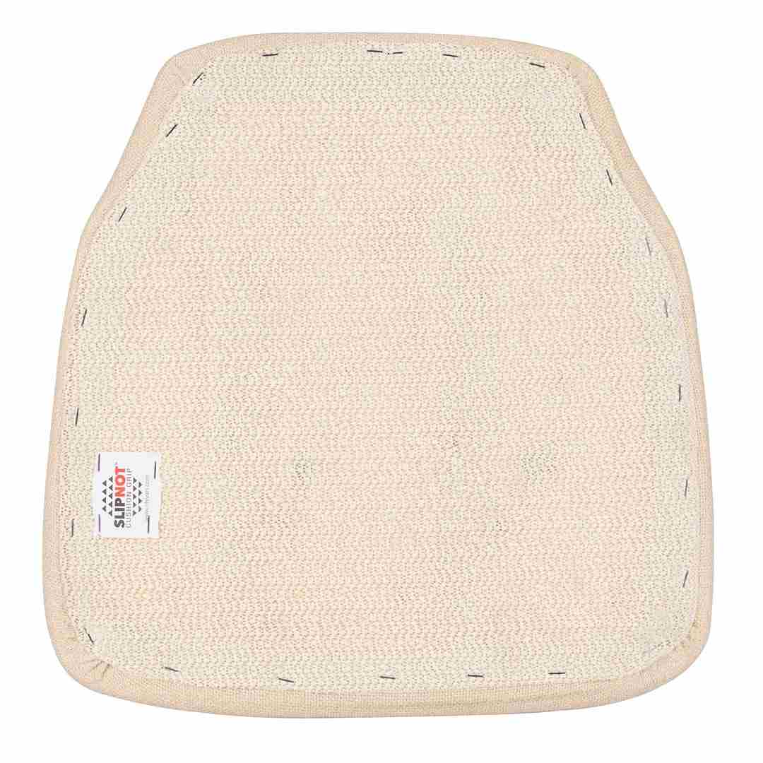 Chivari Ivory 1.75" Thick Fabric Panel Back Chiavari Chair Cushion and SlipNot™ Technology CUSHPANFAB-IVY-A