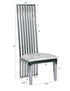 Chivari Kids Silver Frame High Back Stainless Steel Chair with White Vinyl Cushion CHBSSS-KID-AX-T