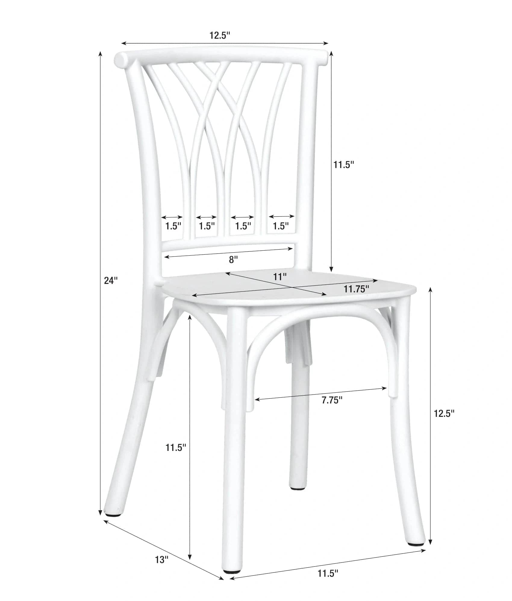 Chivari Kids White ToughResin™ Willow Chair CWRW-KID-ZG-T
