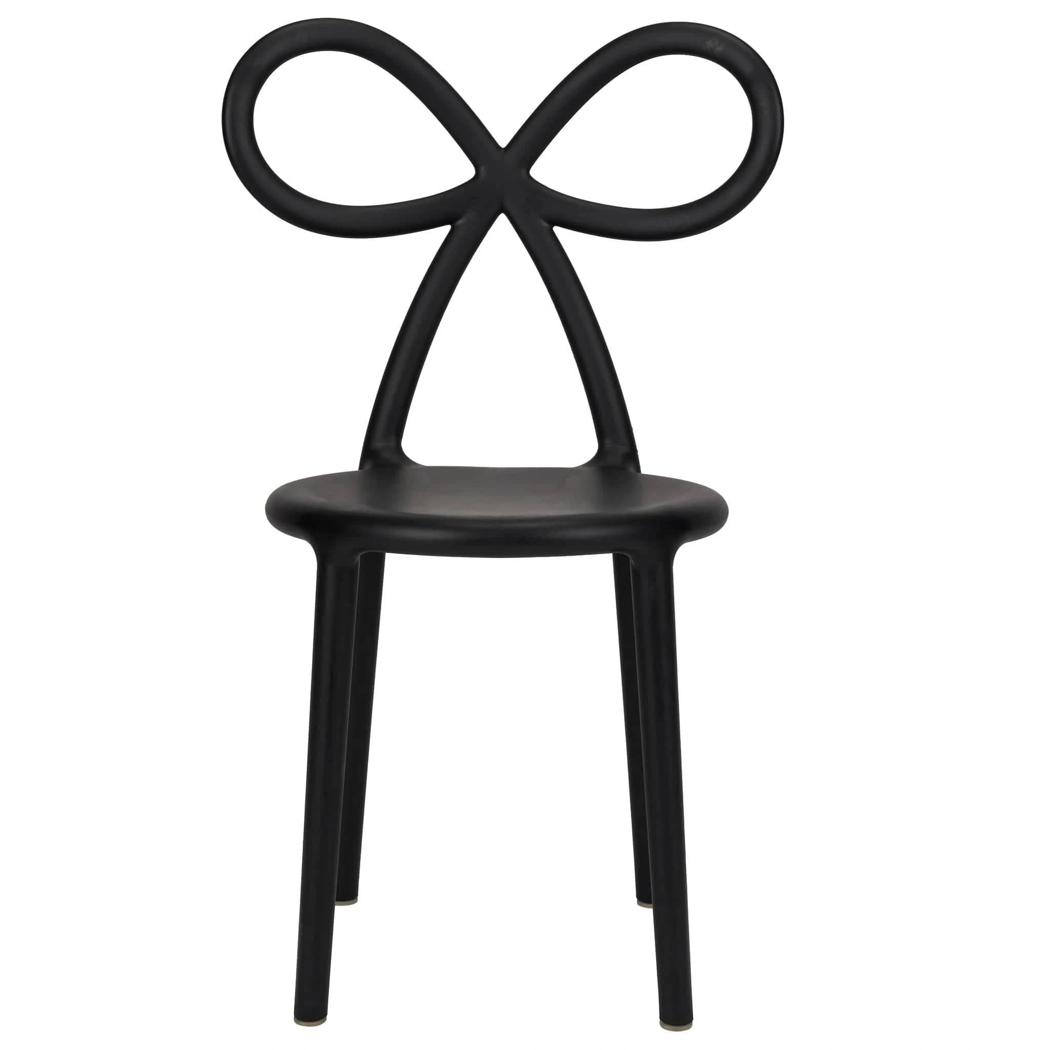 Chivari Kids Black Resin Bow Chair with Round Seat CBORB-KID-ZG