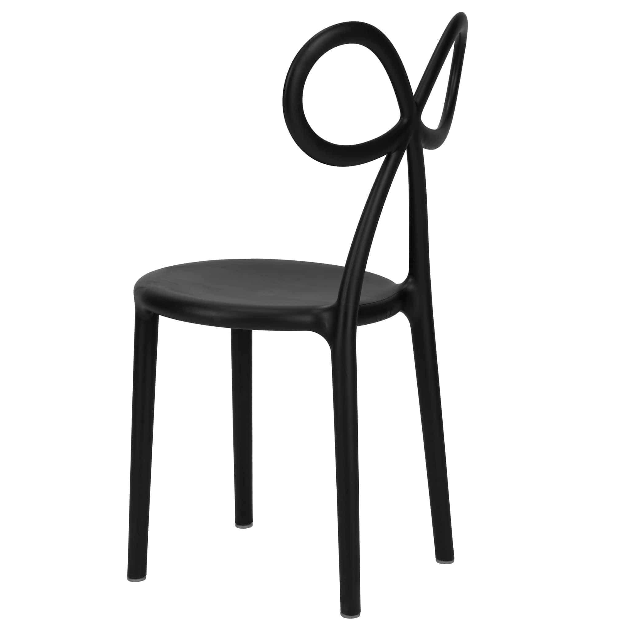 Chivari Kids Black Resin Bow Chair with Round Seat CBORB-KID-ZG