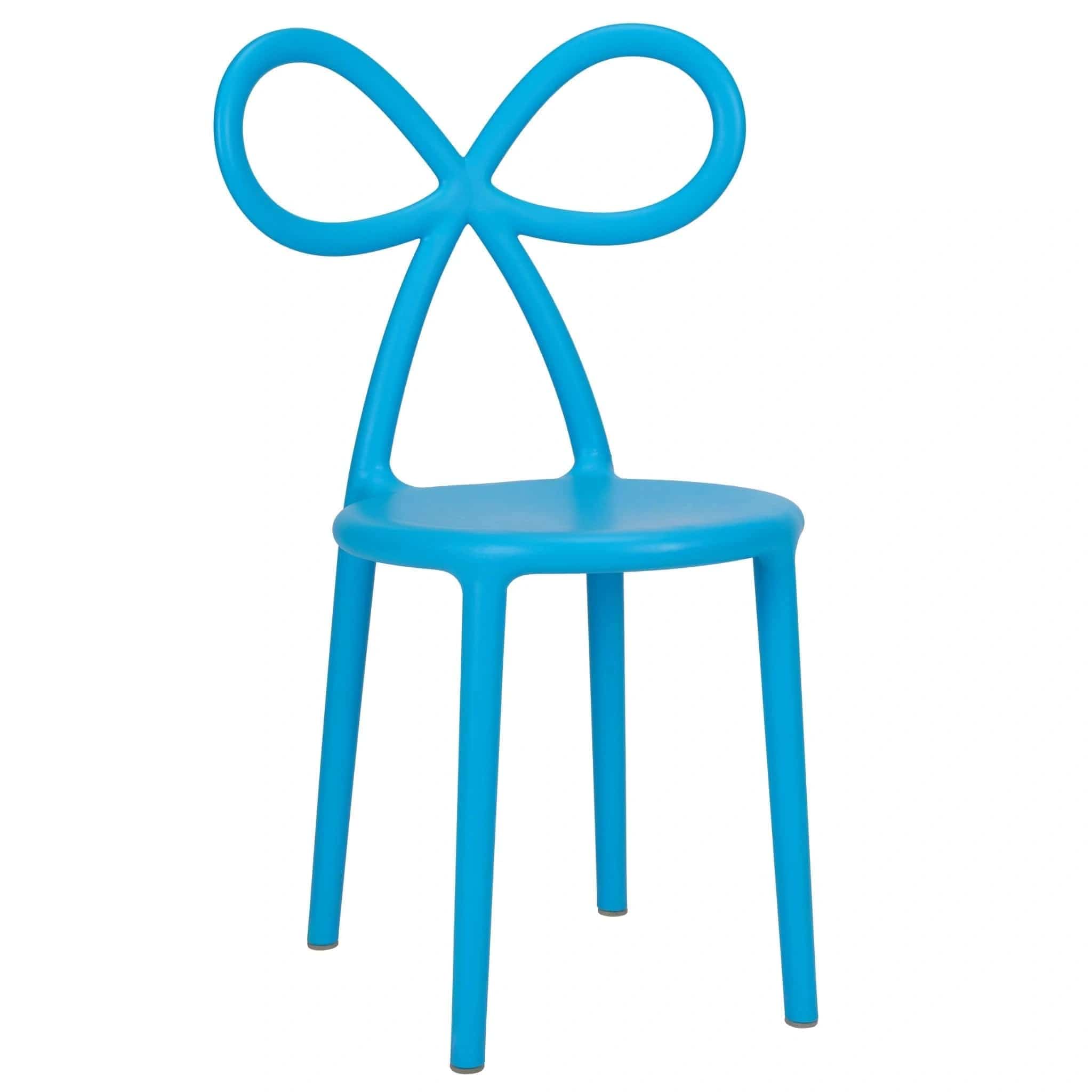 Chivari Kids Blue Resin Bow Chair with Round Seat CBORBLU-KID-ZG
