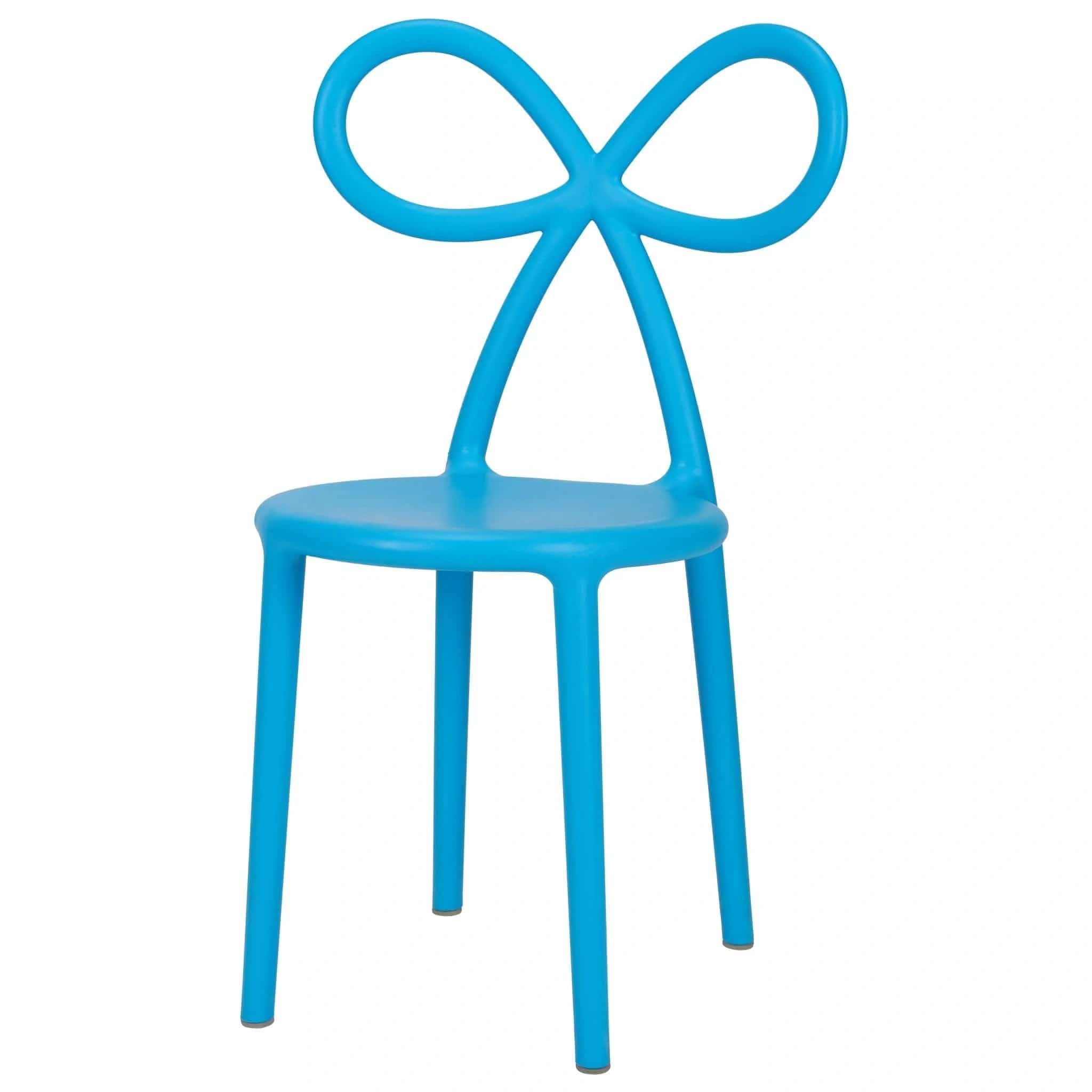 Chivari Kids Blue Resin Bow Chair with Round Seat CBORBLU-KID-ZG