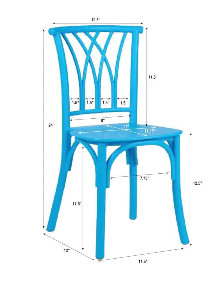 Chivari Kids Blue ToughResin™ Willow Chair CWRBLU-KID-ZG-T