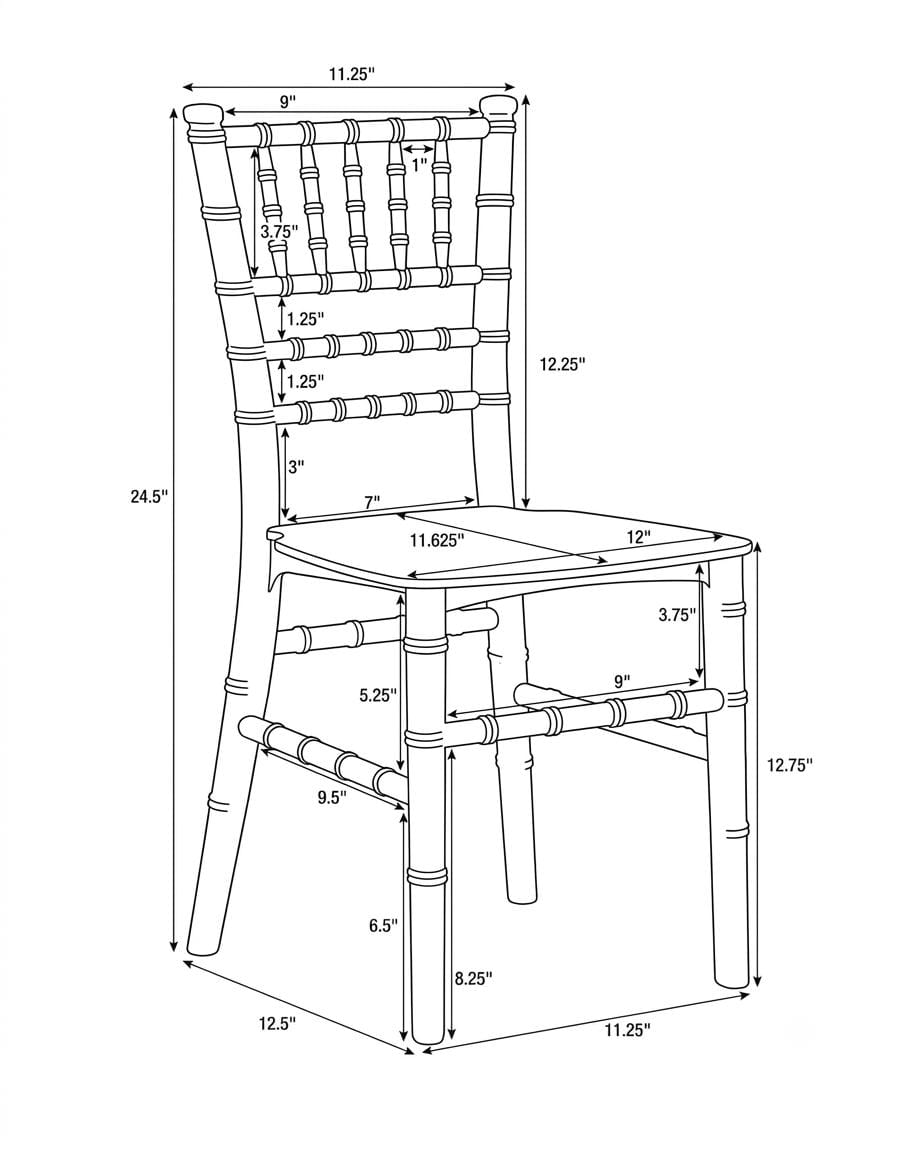 Chivari Kids Blue BasicResin™ Chiavari Chair CCPBLU-KID-SG-T