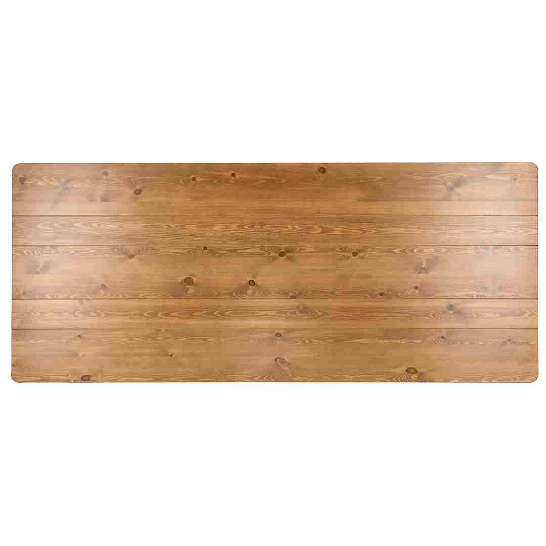 Chivari Kids 72″ x 30″ (6 Foot ) Chestnut Rectangle Straight Leg Farm Table TFARMRT7230-CHESTNT-SLGKID-AX-T