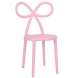 Kids Pink Resin Bow Chair with Round Seat