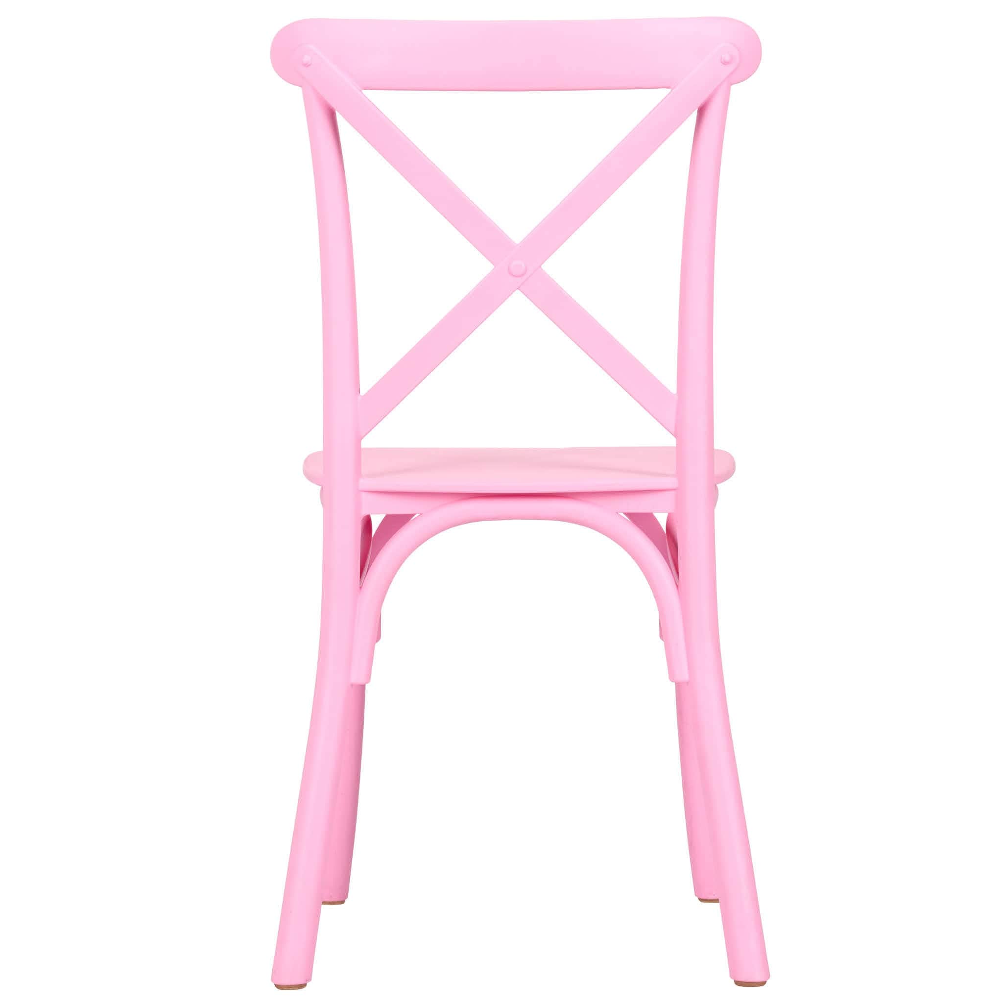 Chivari Kids Pink ToughResin™ Cross Back Chair CXRP-KID-ZG-T