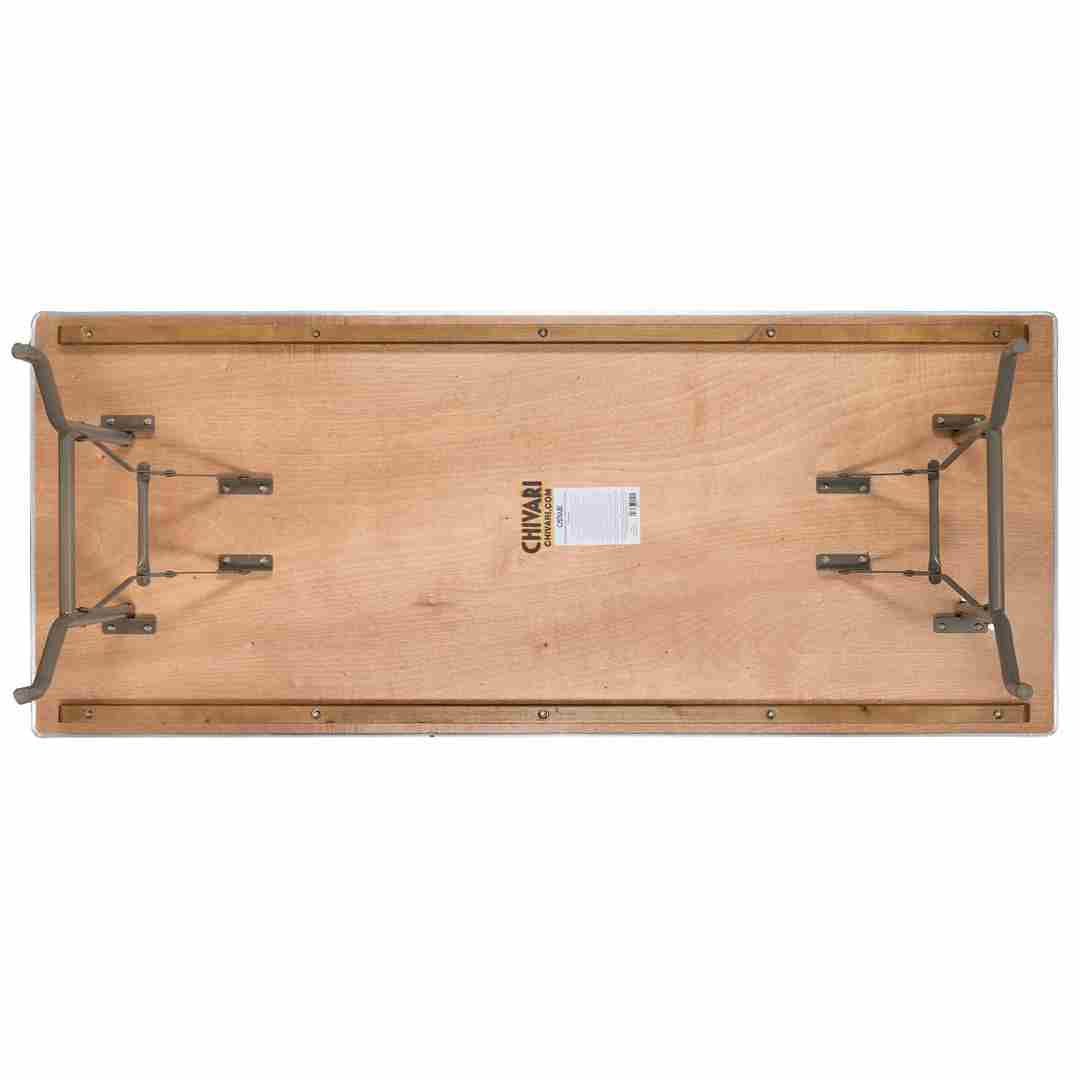 Chivari 72" x 30" (6 Foot) Rectangle Heavy Duty Natural Plywood Folding Banquet Table TPLYRT7230MG-KID-AX-T