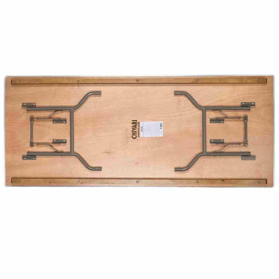 Chivari 72" x 30" (6 Foot) Rectangle Heavy Duty Natural Plywood Folding Banquet Table TPLYRT7230MG-KID-AX-T