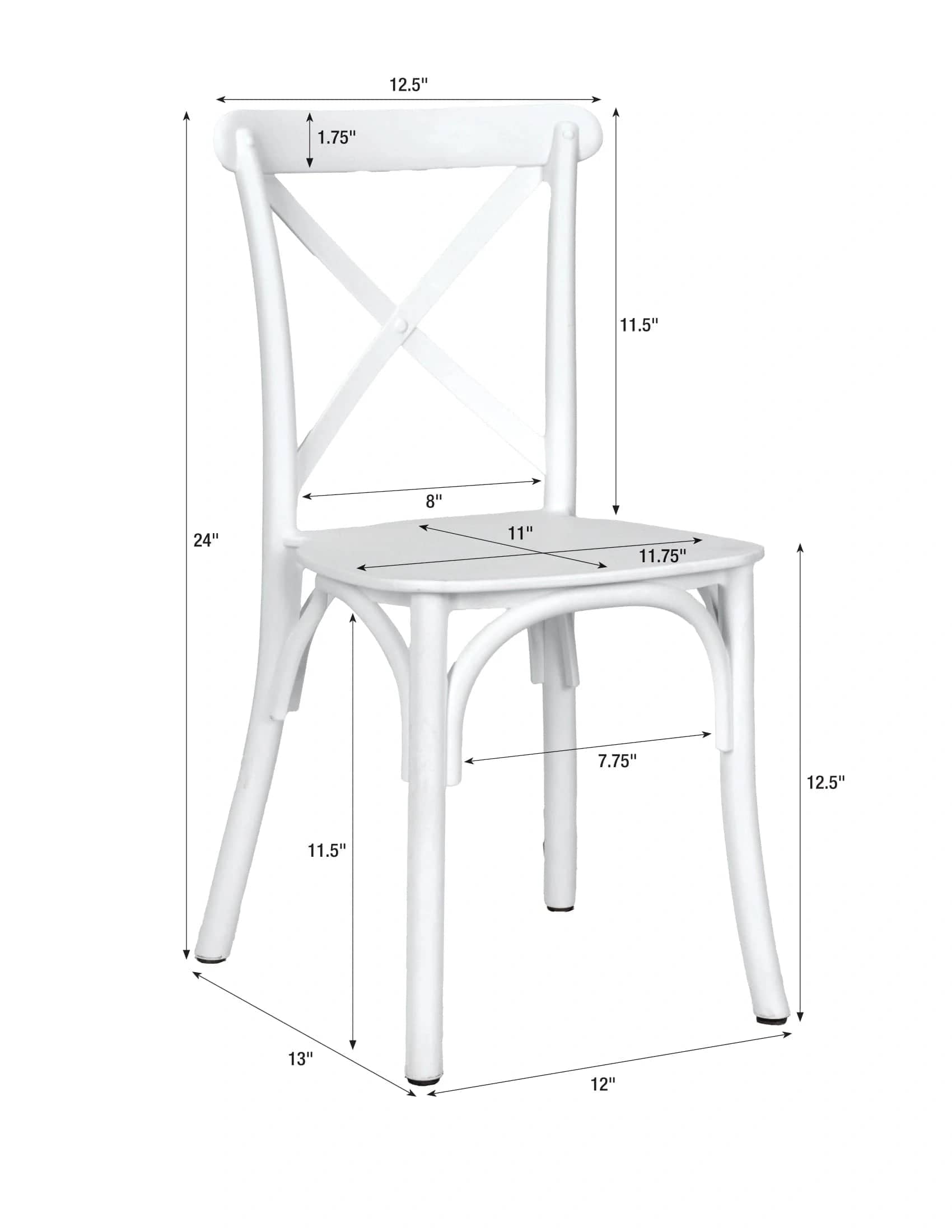 Chivari Kids White ToughResin™ Cross Back Chair CXRW-KID-ZG-T