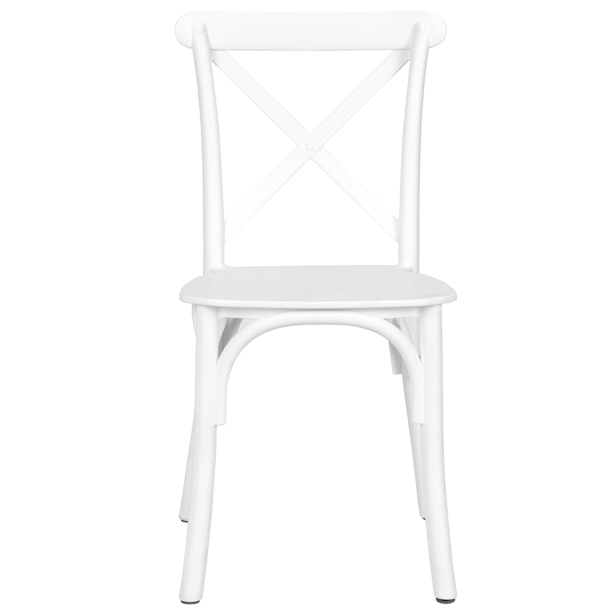 Chivari Kids White ToughResin™ Cross Back Chair CXRW-KID-ZG-T
