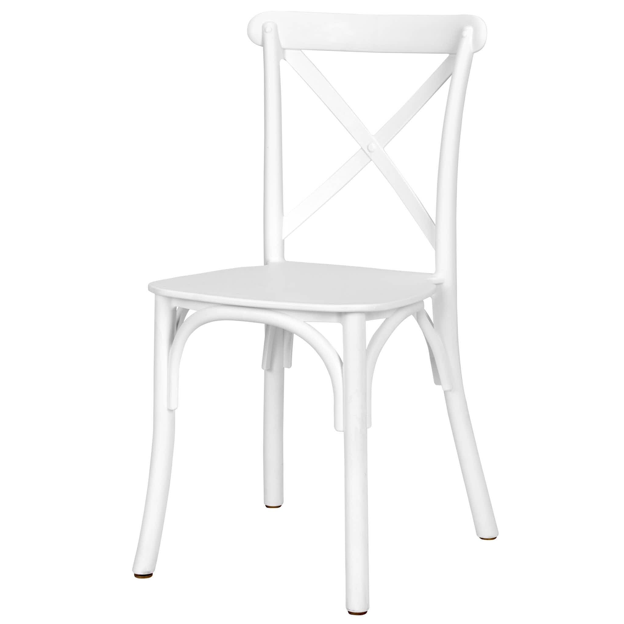 Chivari Kids White ToughResin™ Cross Back Chair CXRW-KID-ZG-T