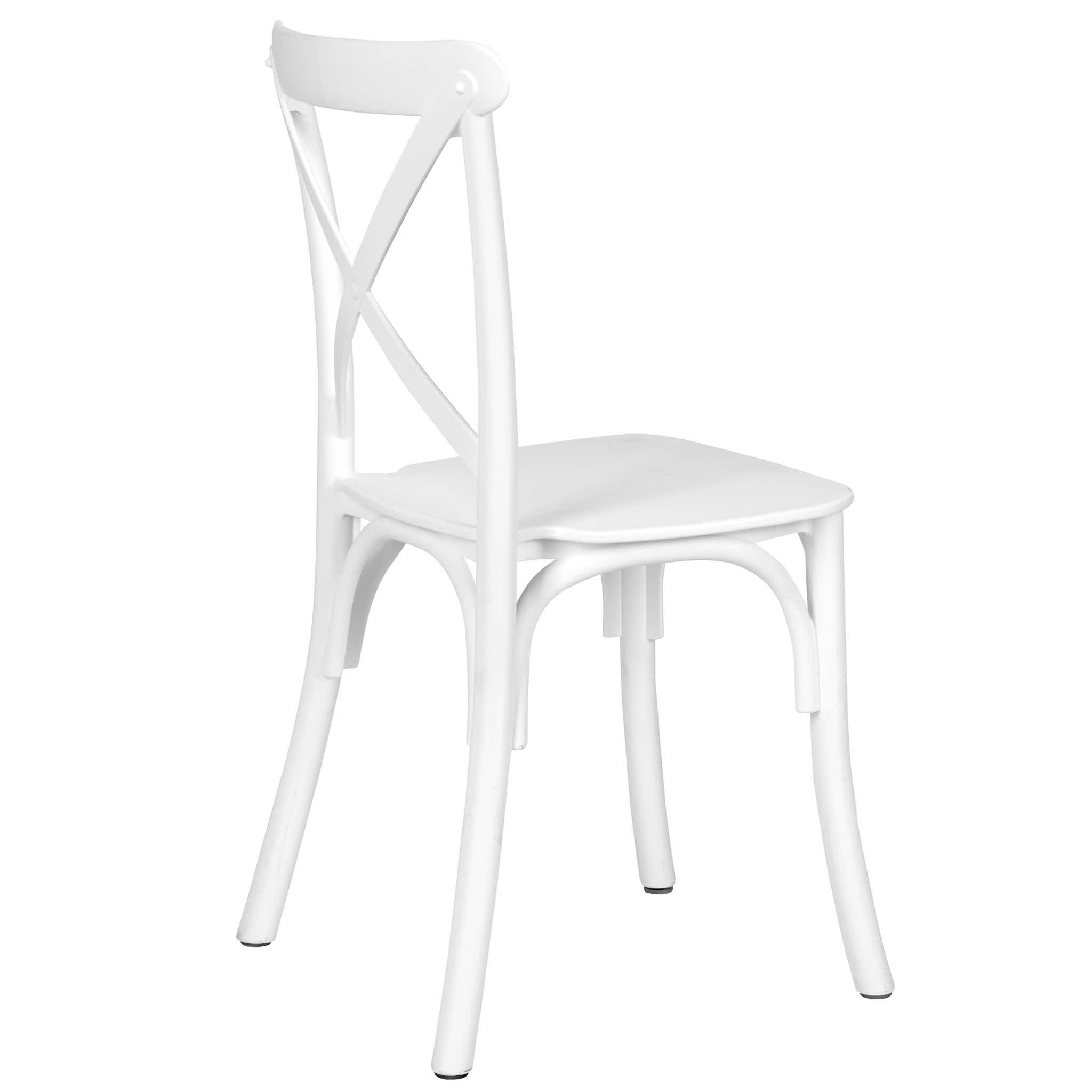 Chivari Kids White ToughResin™ Cross Back Chair CXRW-KID-ZG-T