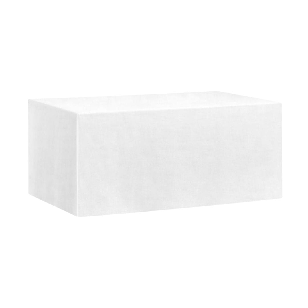 Chivari.com 72" x 24" x 41"H White Fitted Expo Table Cover Premium 180 GSM Polyester L-EXPOCVR7224x41H-WH-CB-SX