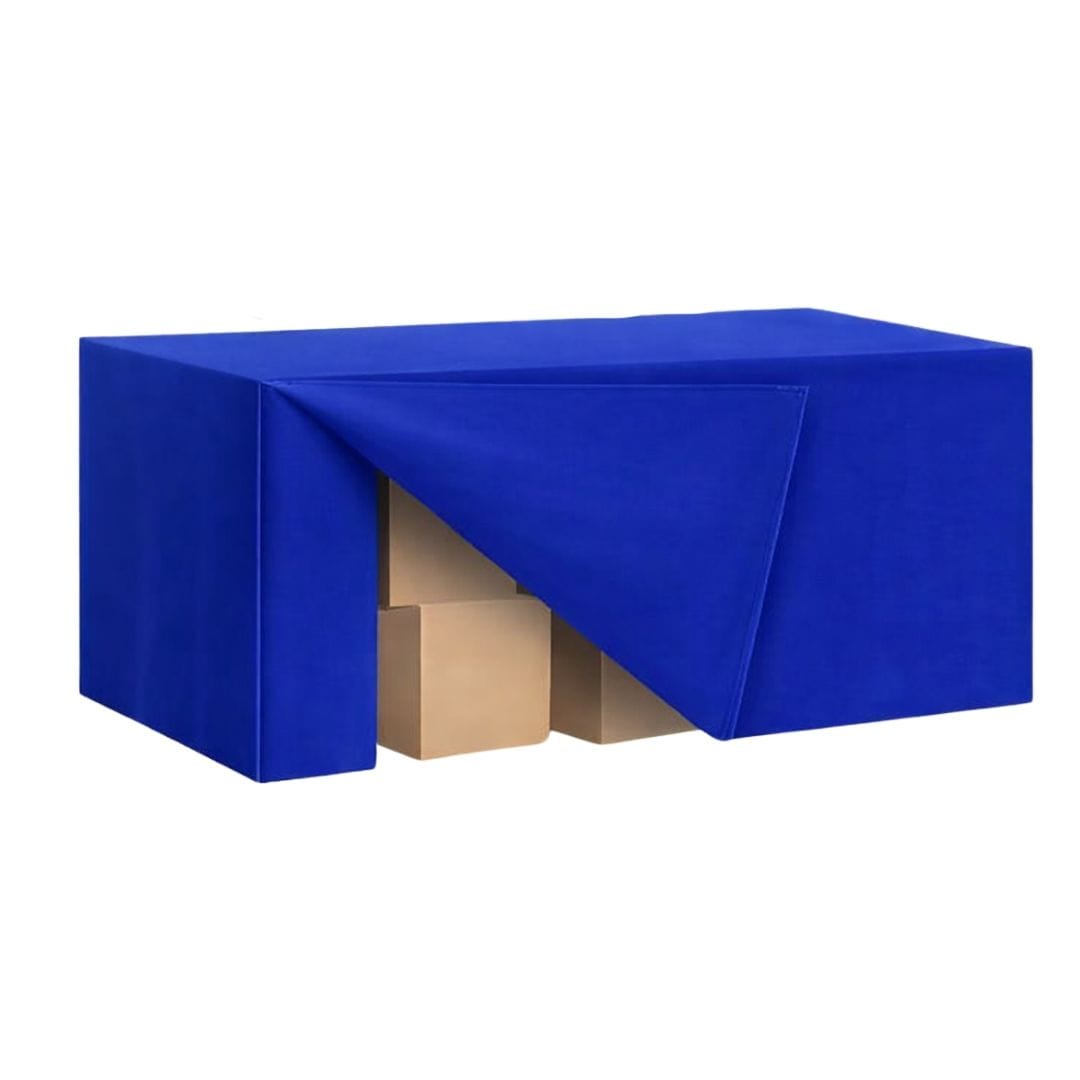 Chivari.com 96" x 24" x 41"H Royal Blue Fitted Expo Table Cover Premium 180 GSM Polyester L-EXPOCVR9624x41H-RBLU-CB-SX