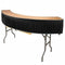 Chivari Black Bar Top Linen Skirt for 84" Serpentine Bar Top Riser L-SKIRTBAR-SRP-84-BLK-MCS-T