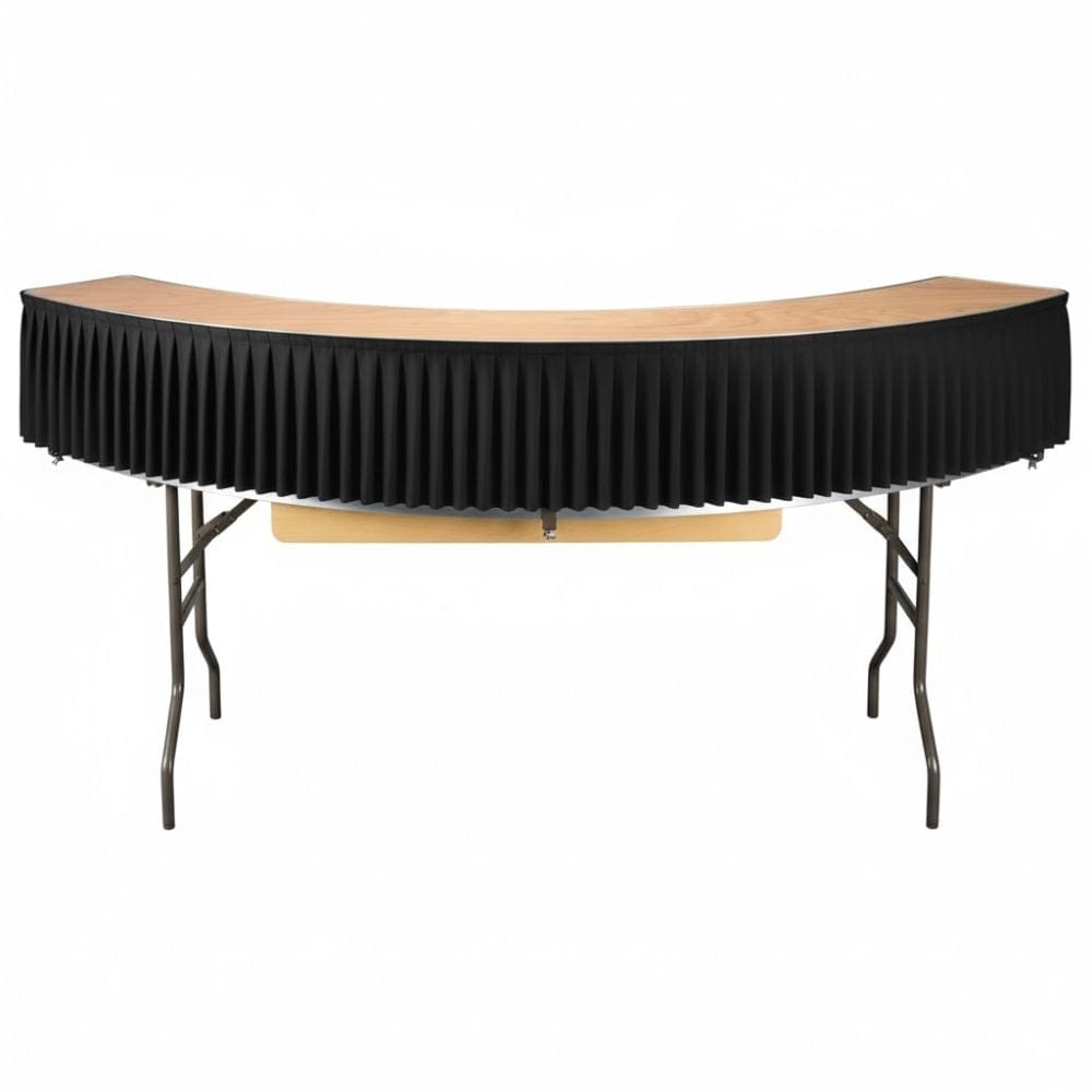Chivari Black Bar Top Linen Skirt for 84" Serpentine Bar Top Riser L-SKIRTBAR-SRP-84-BLK-MCS-T