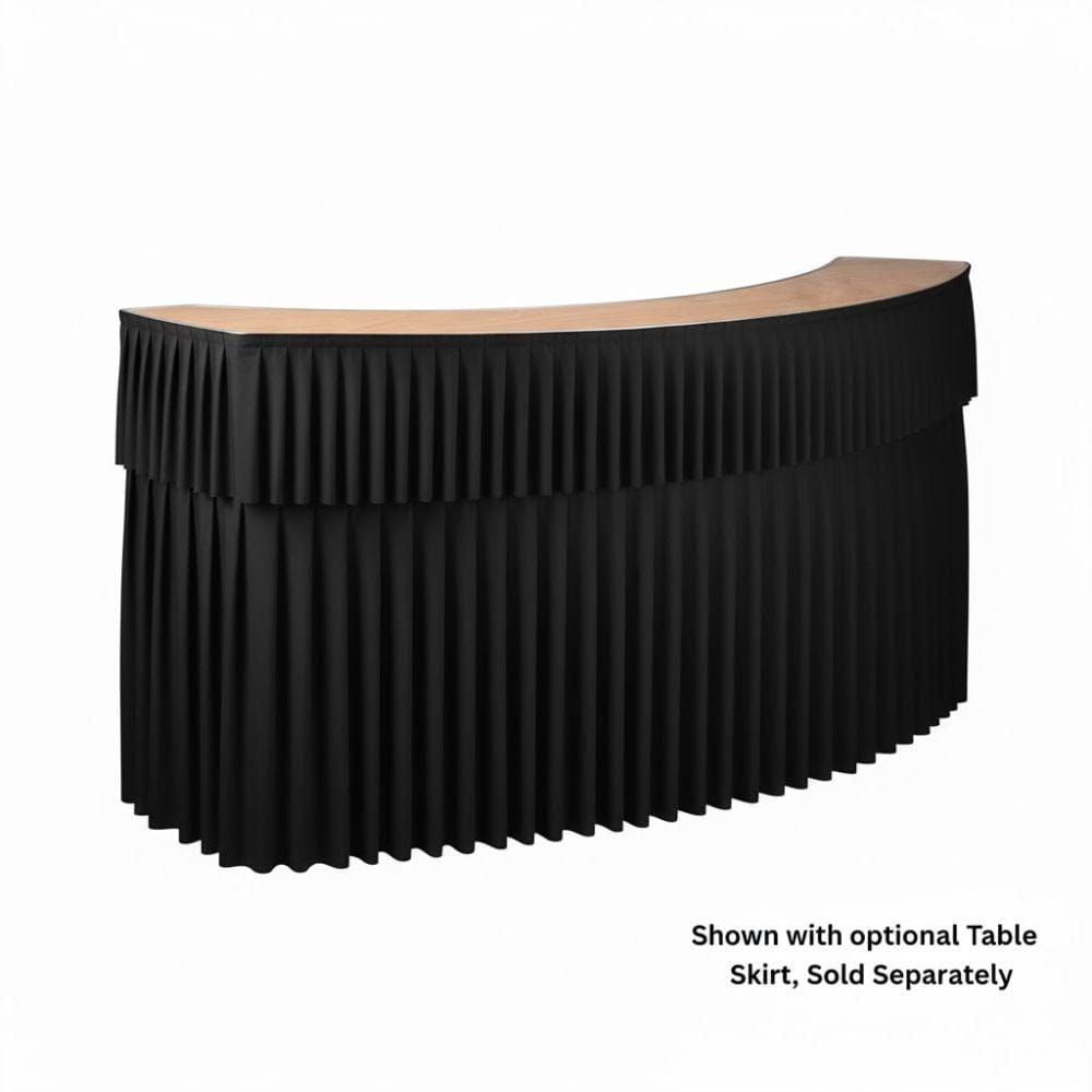 Chivari Black Bar Top Linen Skirt for 84" Serpentine Bar Top Riser L-SKIRTBAR-SRP-84-BLK-MCS-T