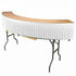 Chivari White Bar Top Linen Skirt for 84" Serpentine Bar Top Riser L-SKIRTBAR-SRP-84-WHT-MCS-T