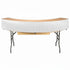 Chivari White Bar Top Linen Skirt for 84" Serpentine Bar Top Riser L-SKIRTBAR-SRP-84-WHT-MCS-T